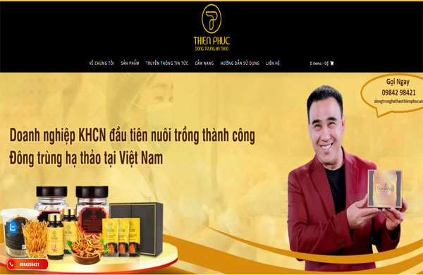 website đông trùng hạ thảo thiên phúc